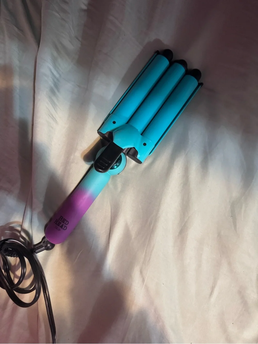 BedHead Triple Barrel Waver in Teal and Purple Ombre